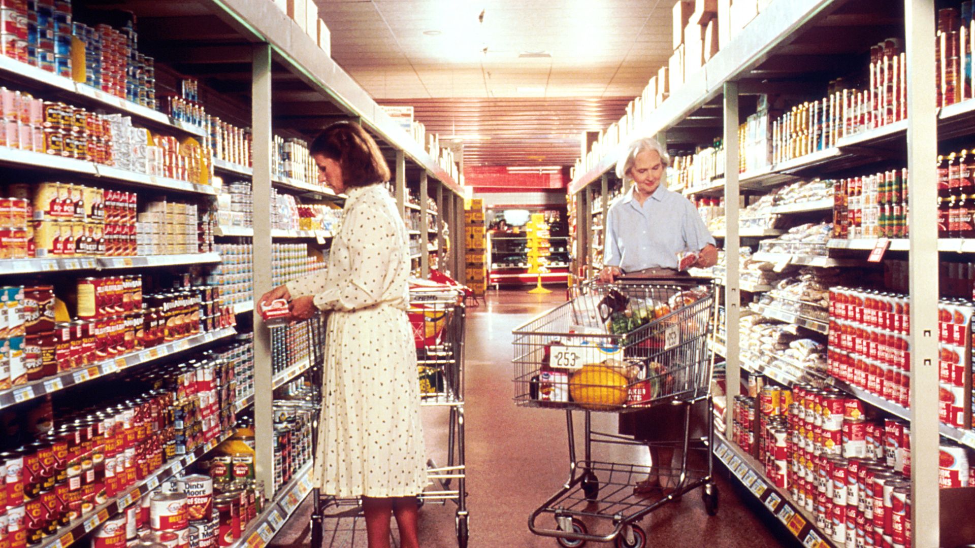 Title Women Grocery Shopping
Description Two Caucasian women standing with grocery carts selecting items in a grocery store aisle.
Topics/Categories  Food and Drink People -- Adult
Type Color, Photo
Source National Cancer Institute