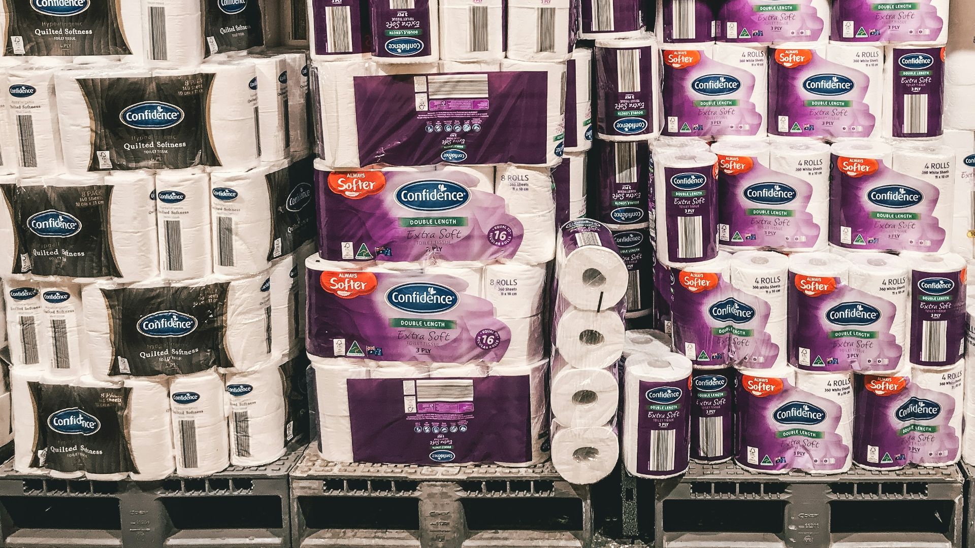 white and purple plastic bottles