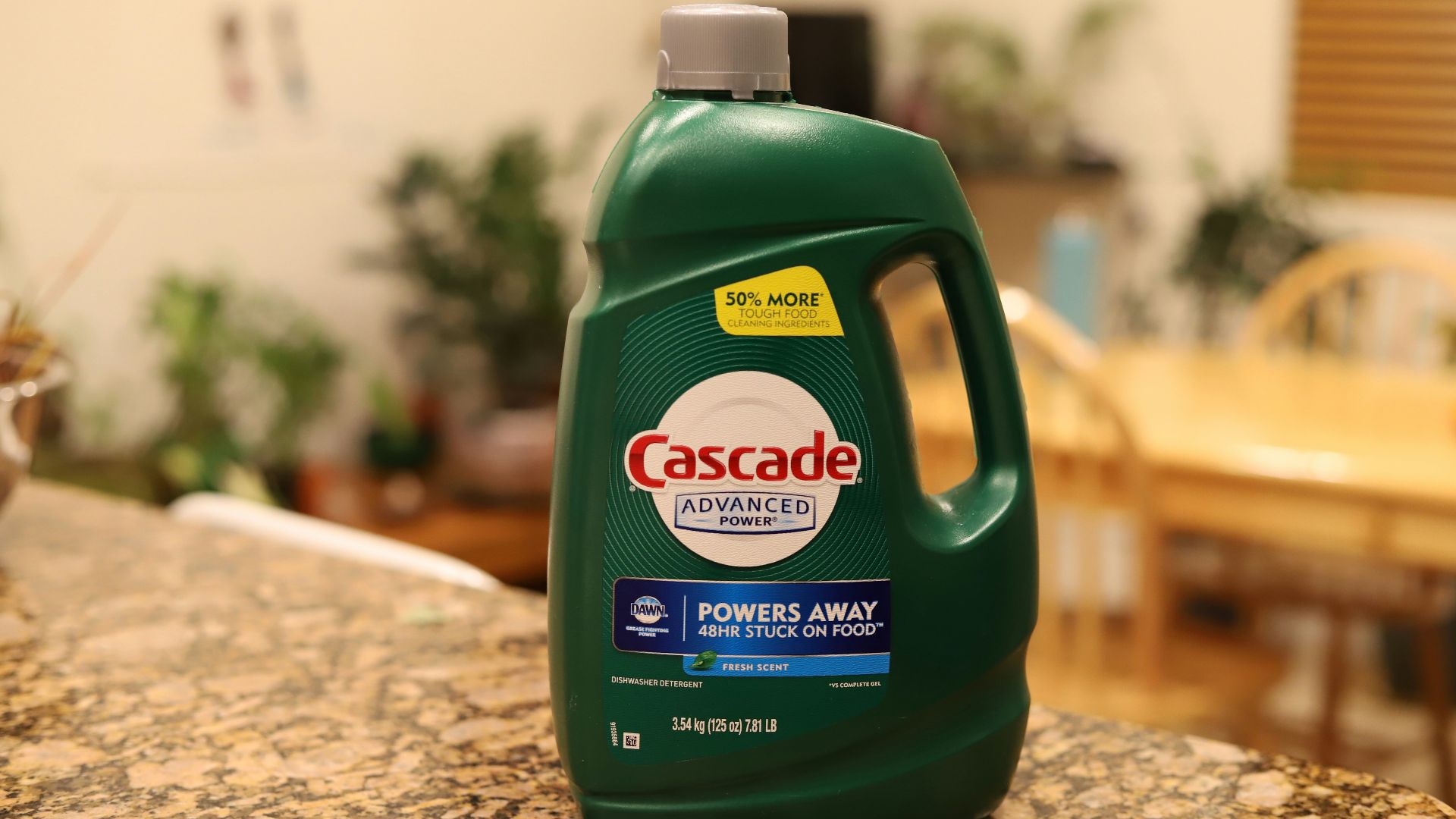 a bottle of cascade liquid sitting on top of a counter