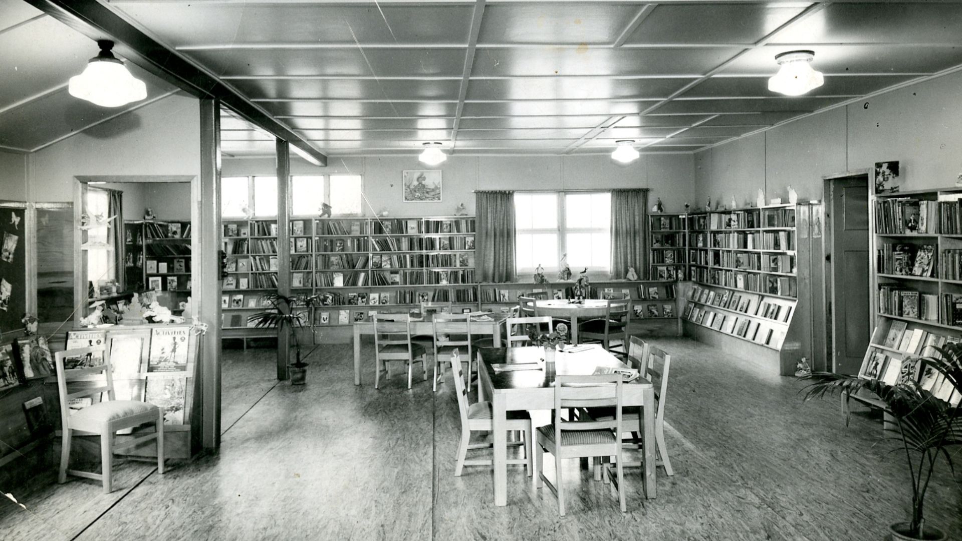 Interior of Stones Corner Library, 1950