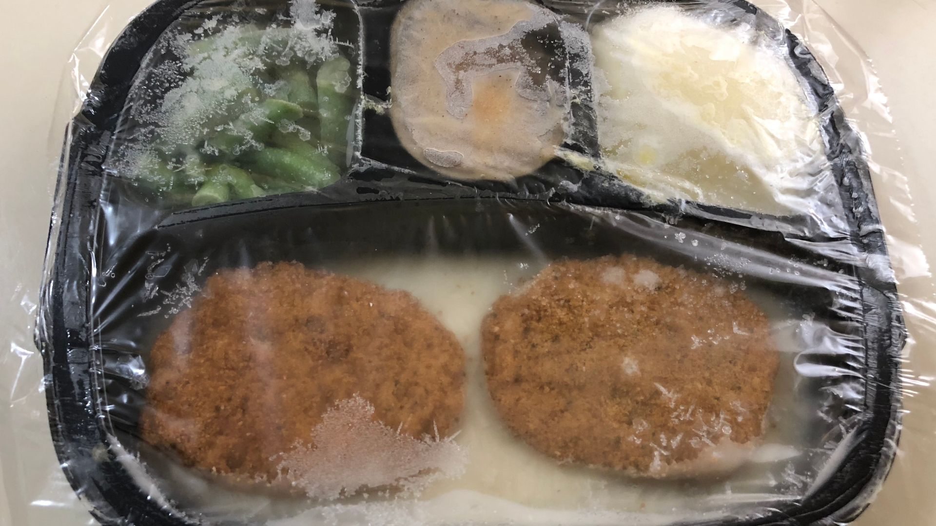 A Hungry-Man Country Fried Chicken TV dinner before being heated in the Franklin Farm section of Oak Hill, Fairfax County, Virginia