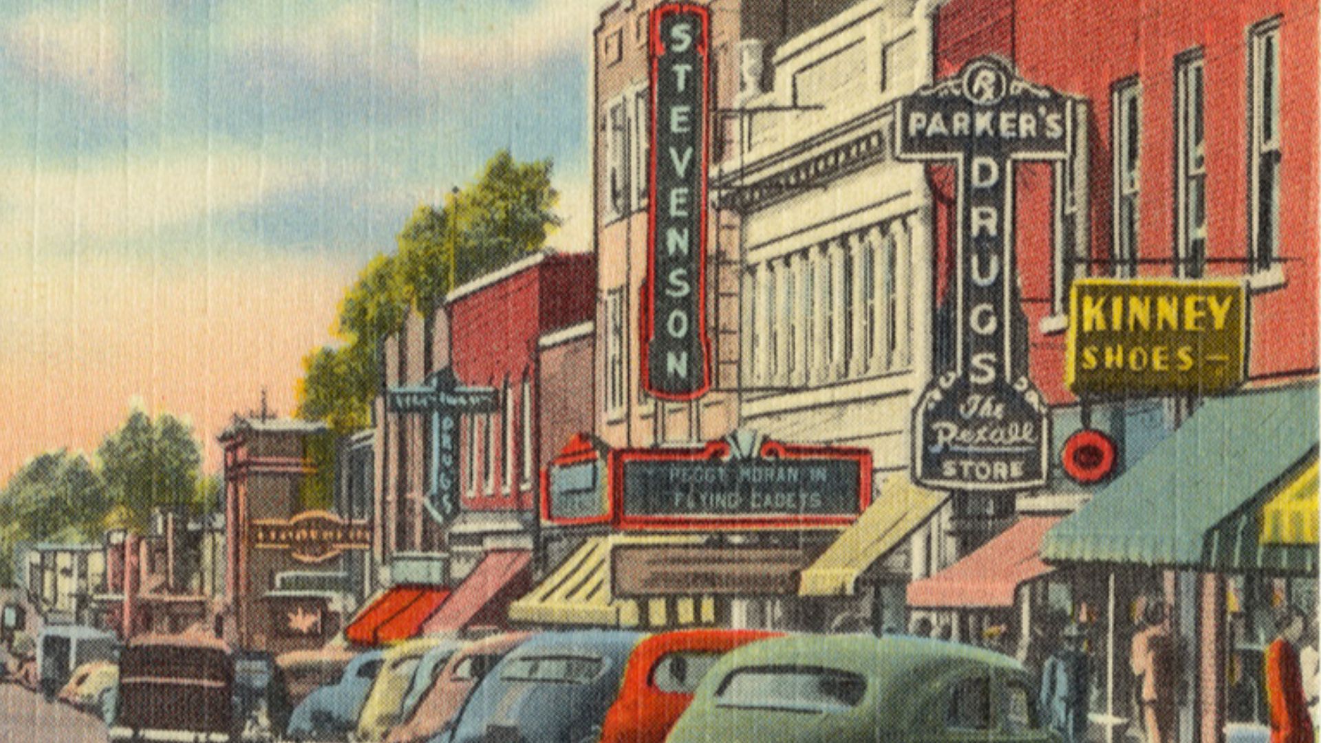 File name: 06_10_016028
Title: Main street, looking South, Henderson, North Carolina
Created/Published: Pub. by Calvert News Co., Baltimore, MD.; Tichnor Bros. Inc., Boston, Mass.
Date issued: 1930 - 1945 (approximate)
Physical description: 1 print (postc
