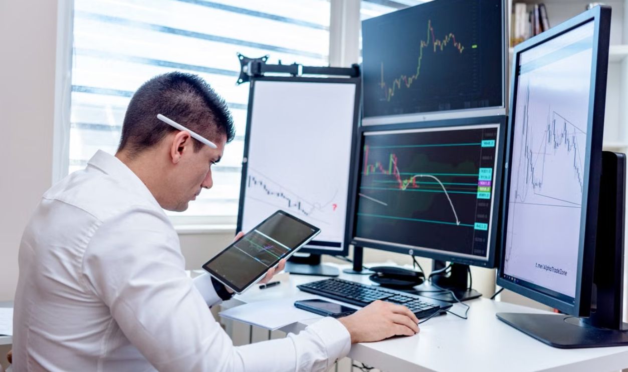 Man studying stock market 