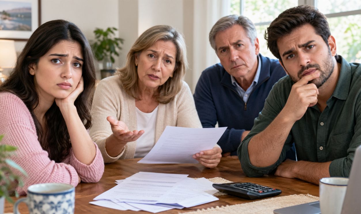 Family Financial Discussion at the Kitchen Table
