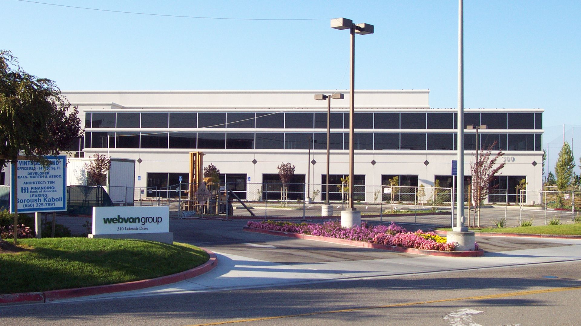 Webvan headquarter building in Foster City after the company went bankrupt.