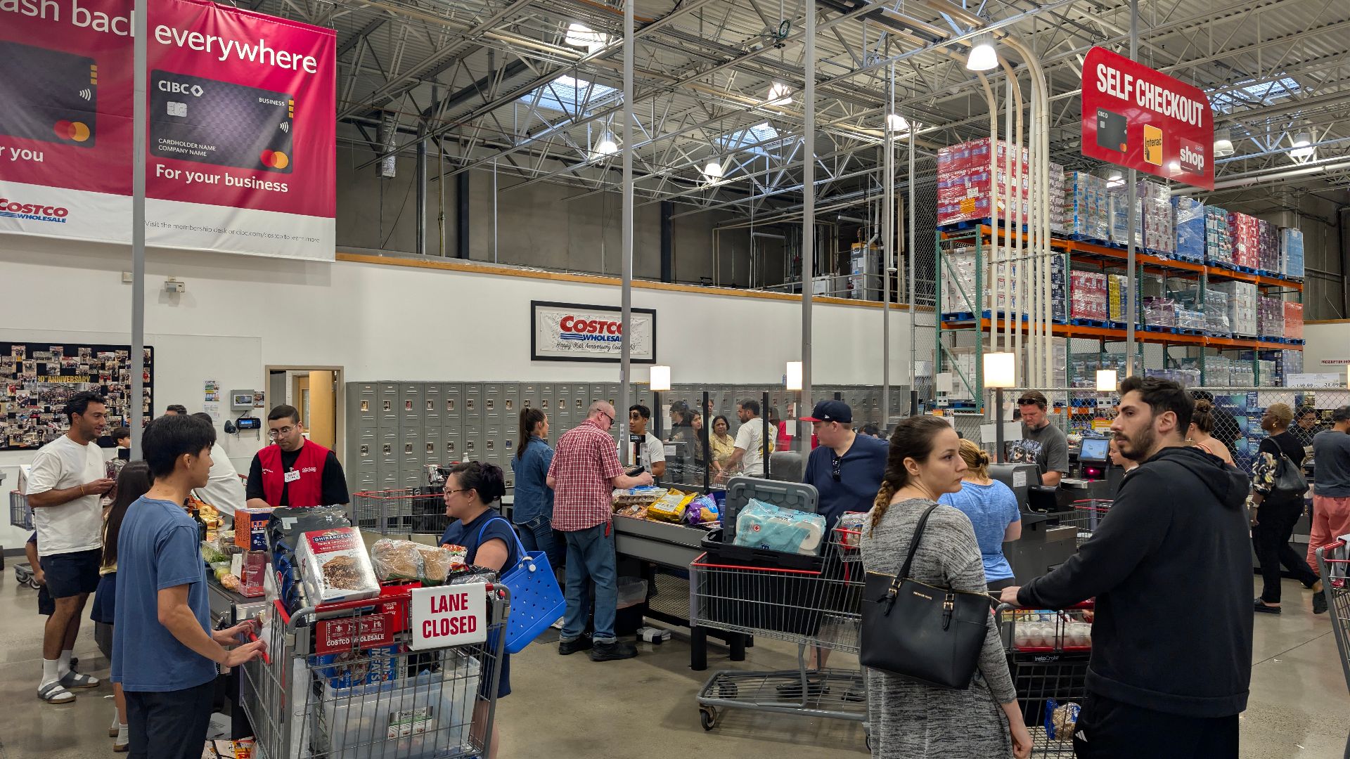 Costco self checkout before Labour Day Monday