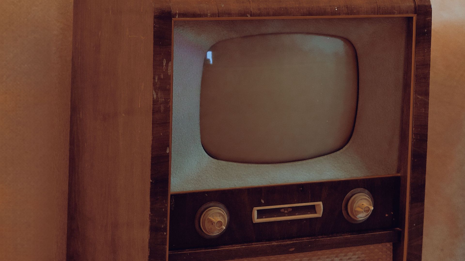 Retro TV adorned with flowers in a vase, capturing a vintage ambiance in Berlin.