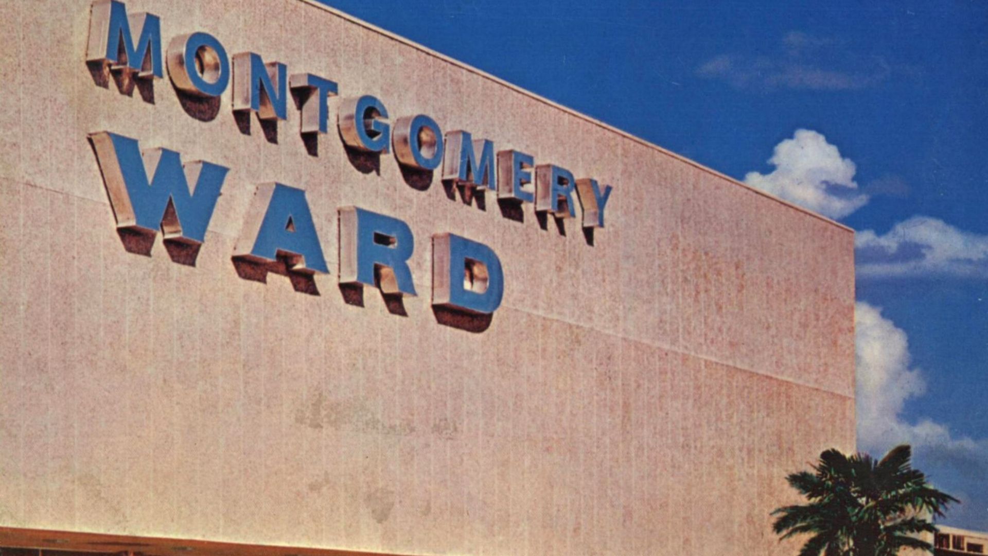 Montgomery Ward retail store at the Wonderland Shopping Center in San Antonio, Texas c1963. Cropped from the Montgomery Ward 1963 annual report cover photo