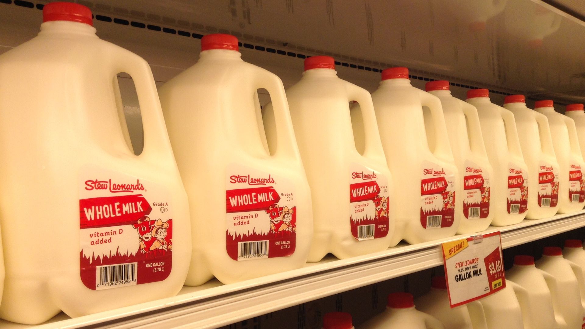 Milk containers for sale.
