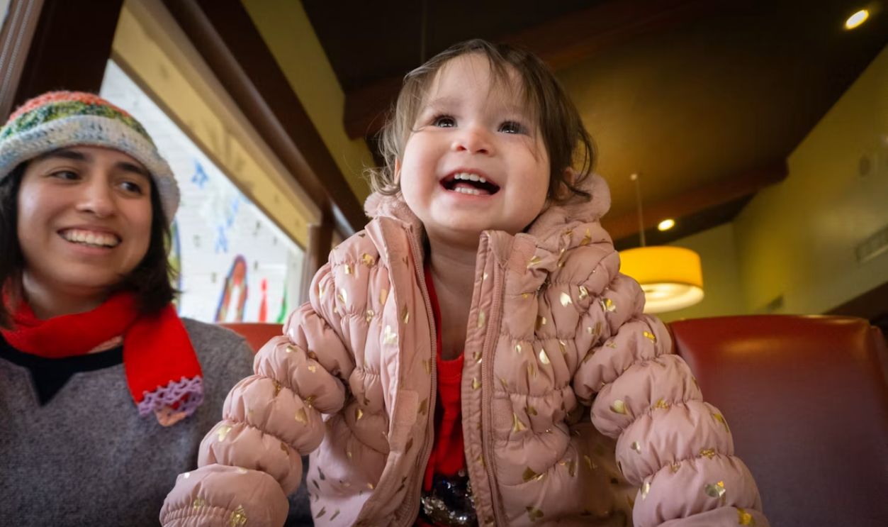 happy kid at a restaurant