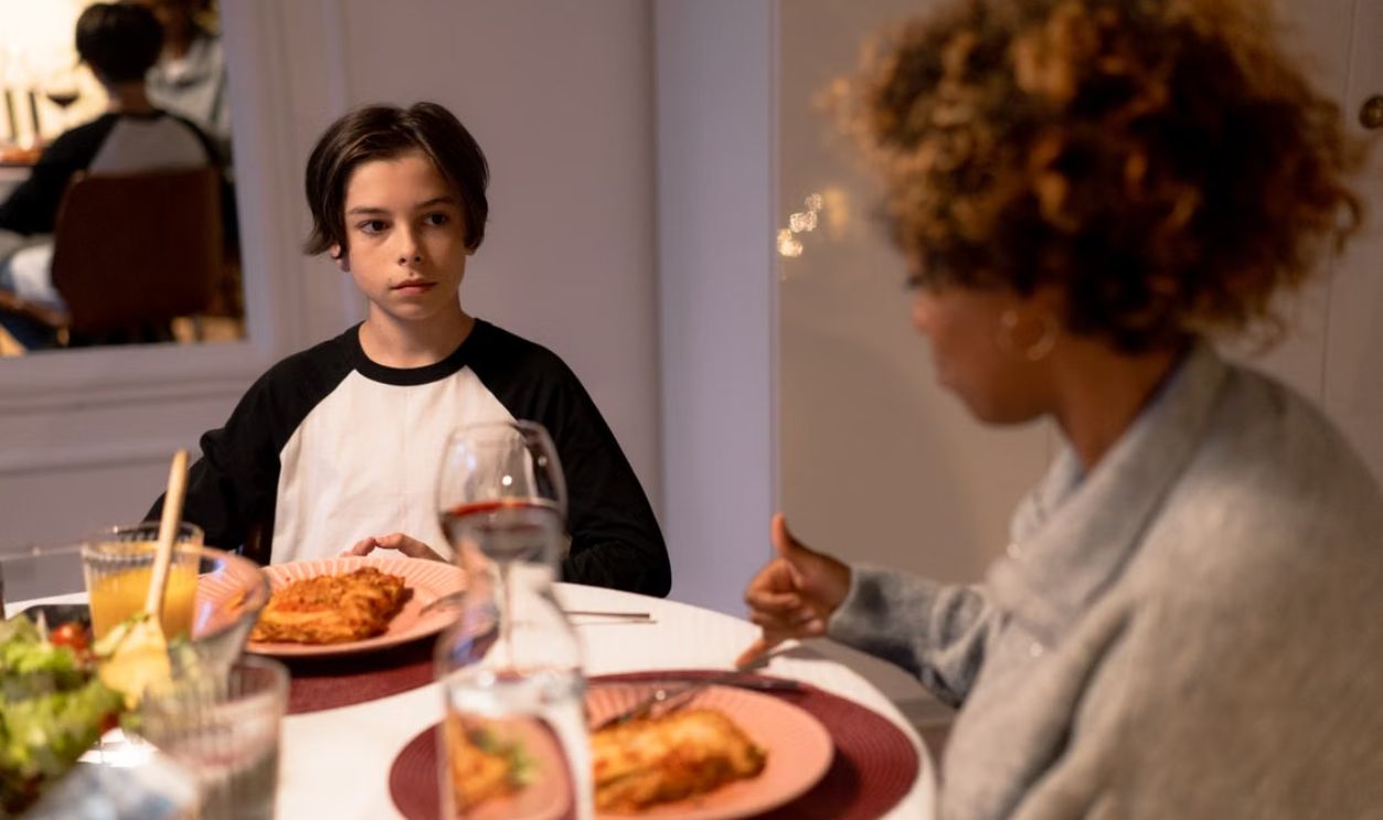 kid eating at home