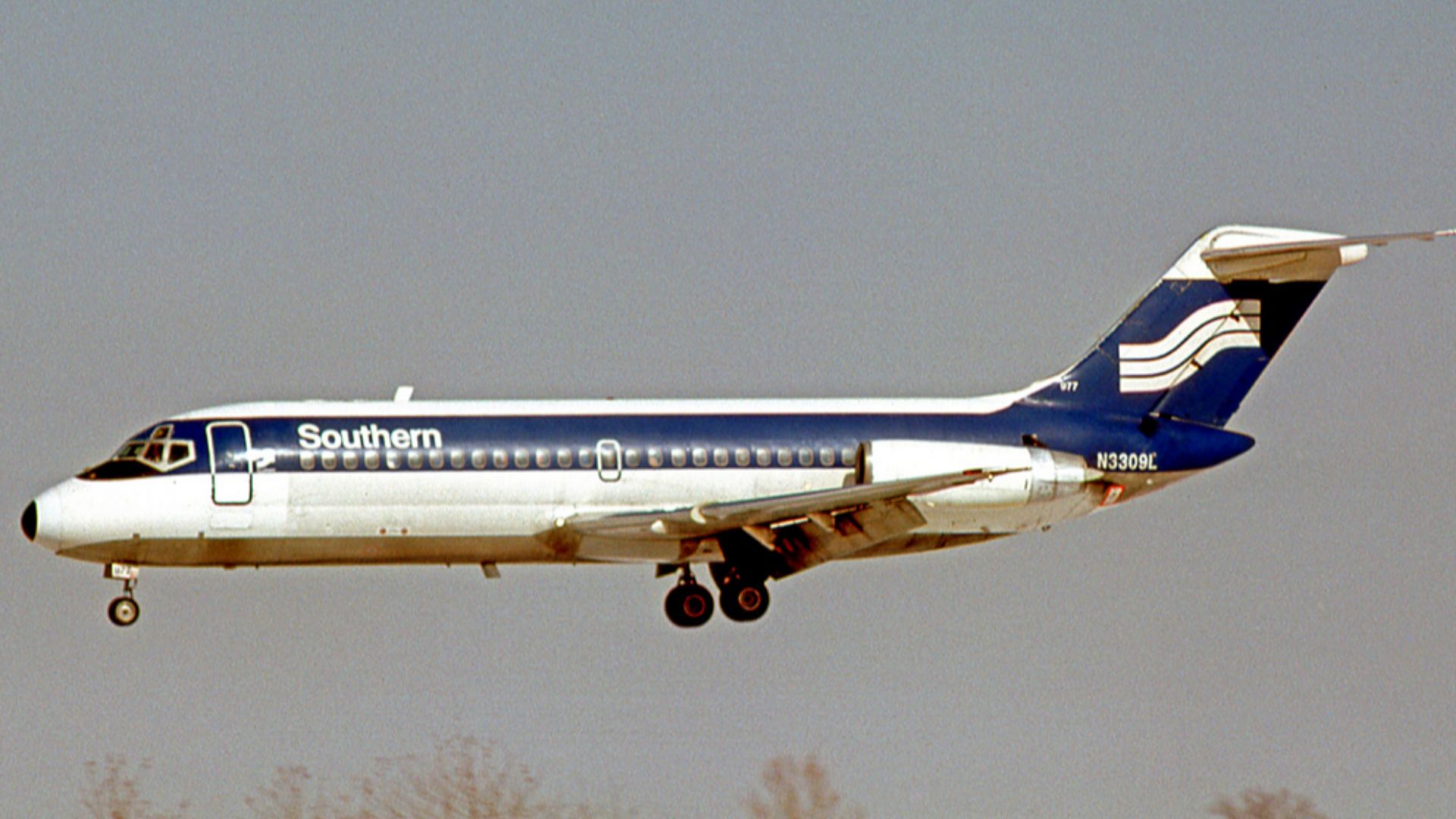 Douglas DC-9-14 of Southern Airways landing at St Louis Missouri in 1978