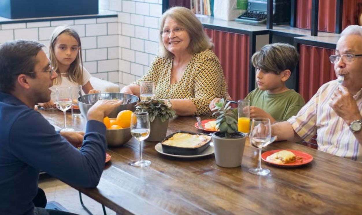 family eating