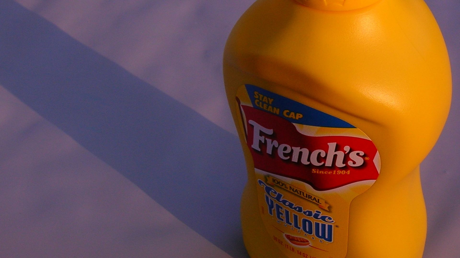 A sqeeze bottle of French's Classic Yellow Mustard