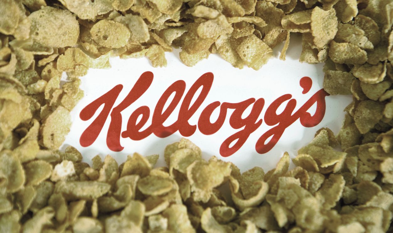 Getty Images - 494579023 - Illustrative image of the Kellogg's logo and famous branded corn flakes.
