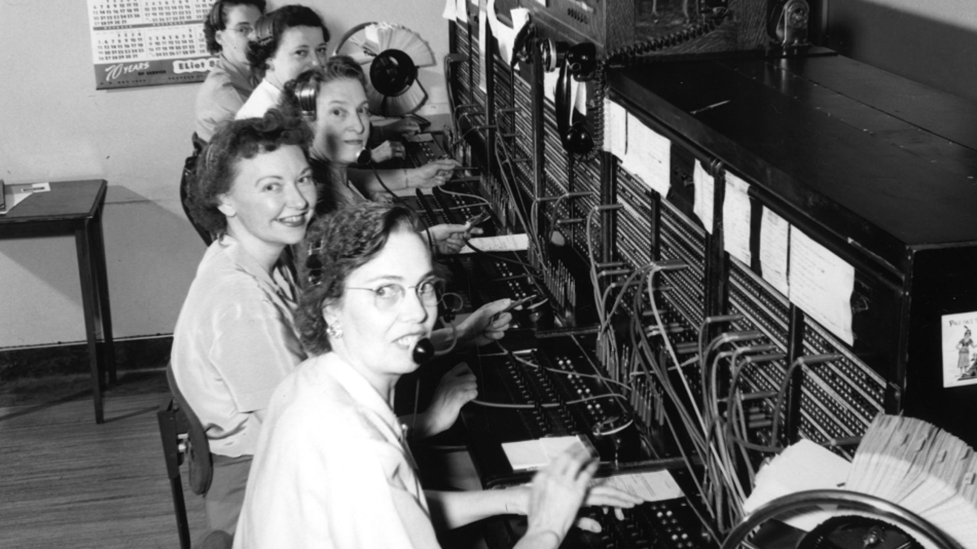 Telephone operators, Seattle, Washington, U.S., 1952. According to a City archivist these were probably Seattle City Light employees.