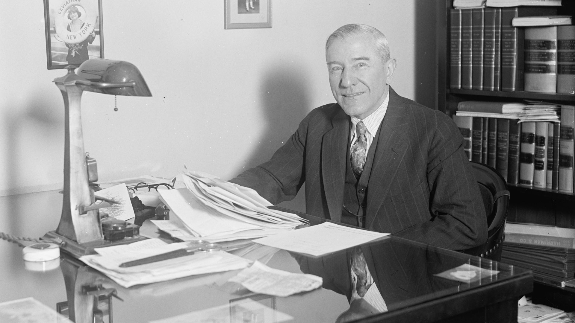 Title: Unidentified man seated at desk
Abstract/medium: 1 negative : glass ; 4 x 5 in. or smaller