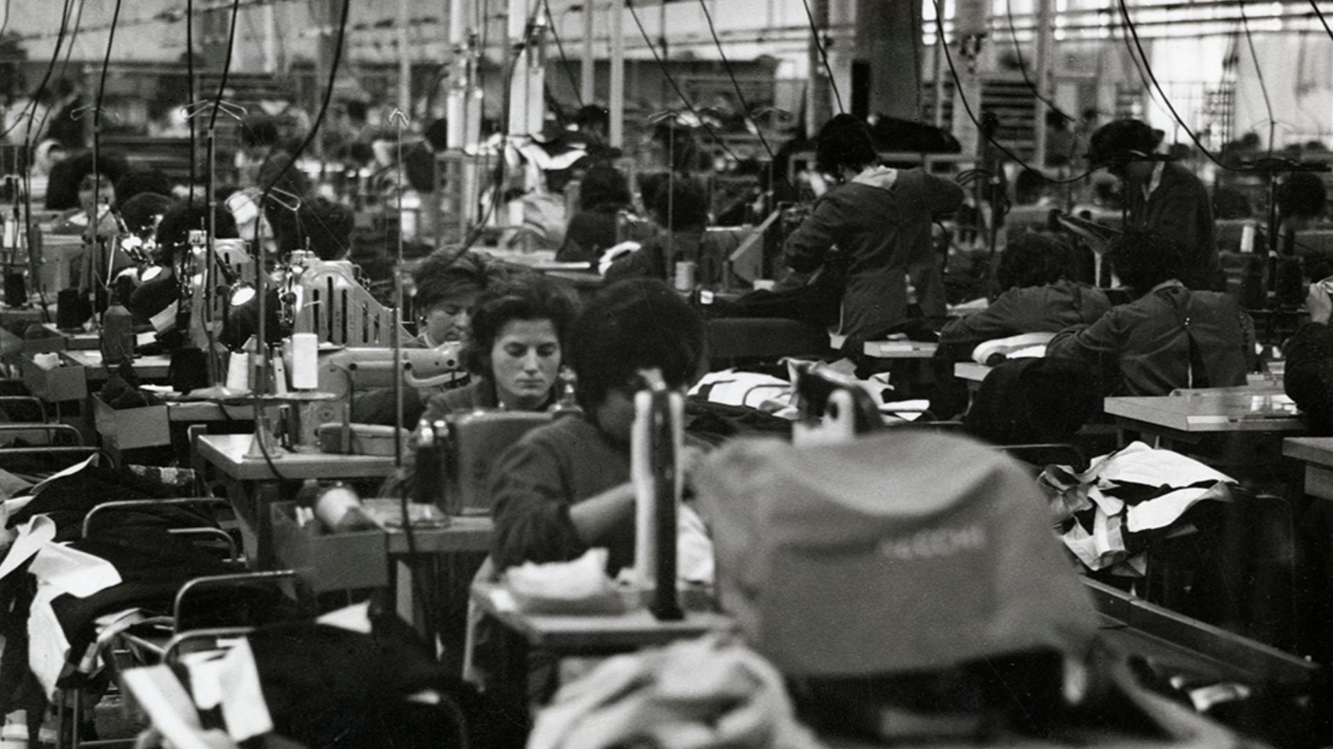 Women at work inside a garment manufacturing factory.