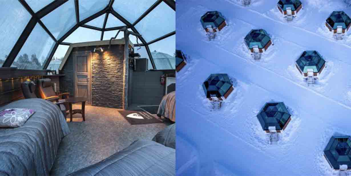 Arctic Snowhotel & Glass Igloos - Finland Split Image