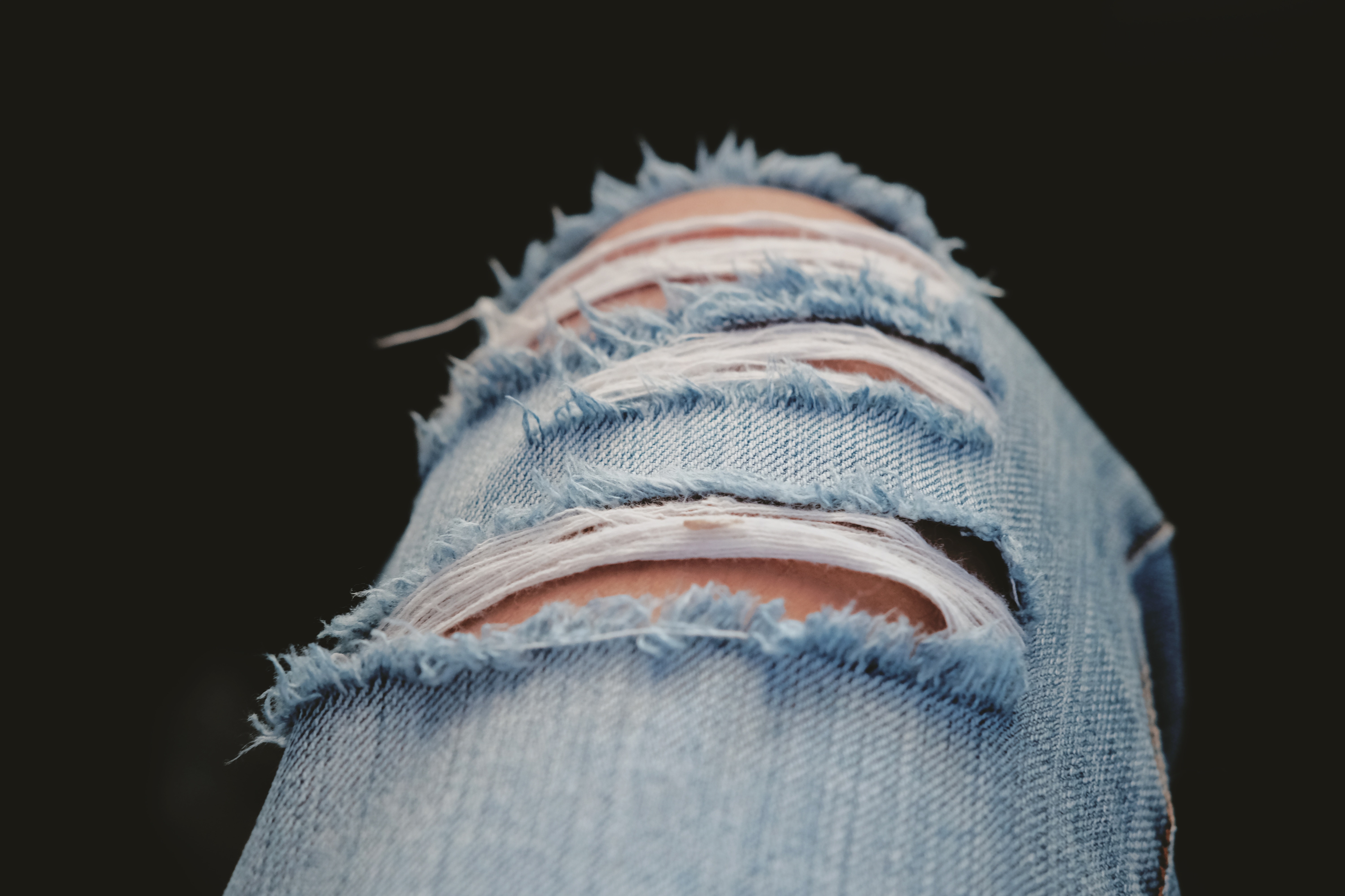 Blue ripped jeans