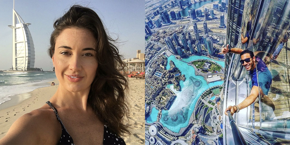 Dubai selfie split image