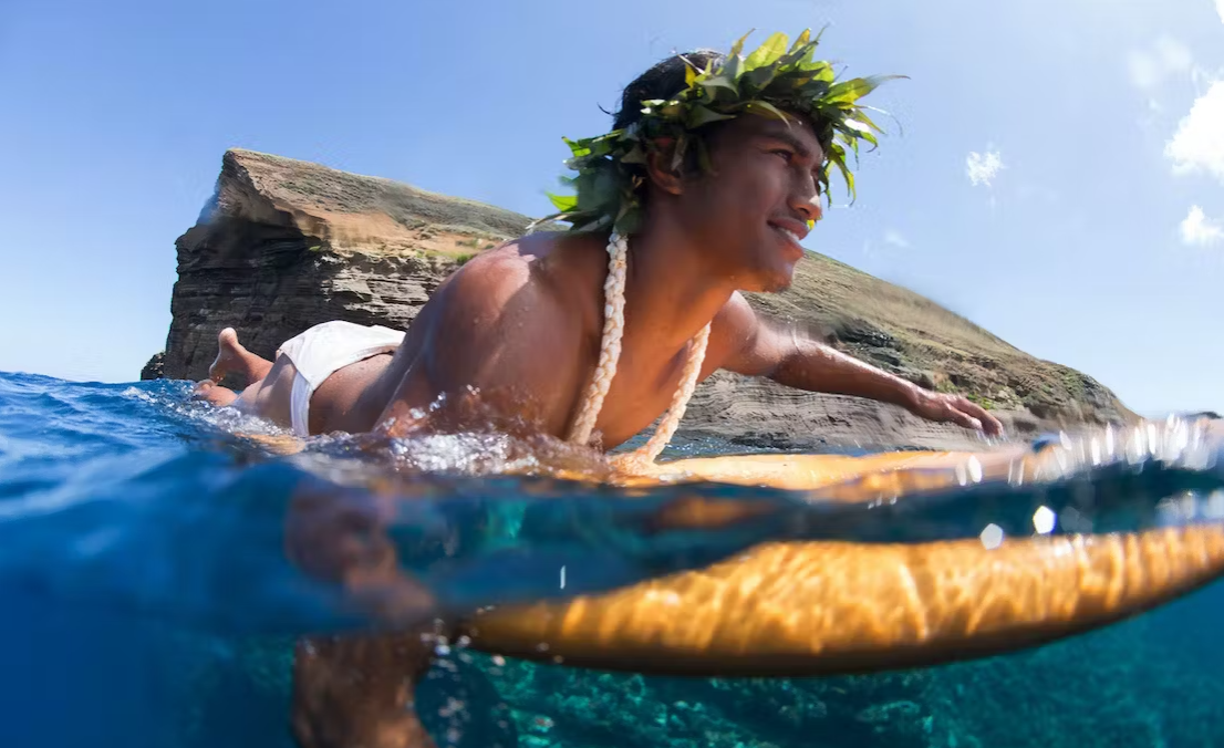 Niihau Island, Hawaii man swimming
