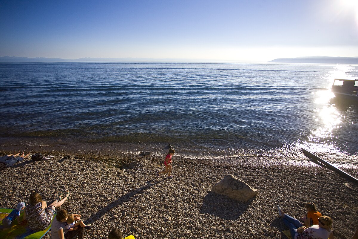 Swimming at Lake Baikal