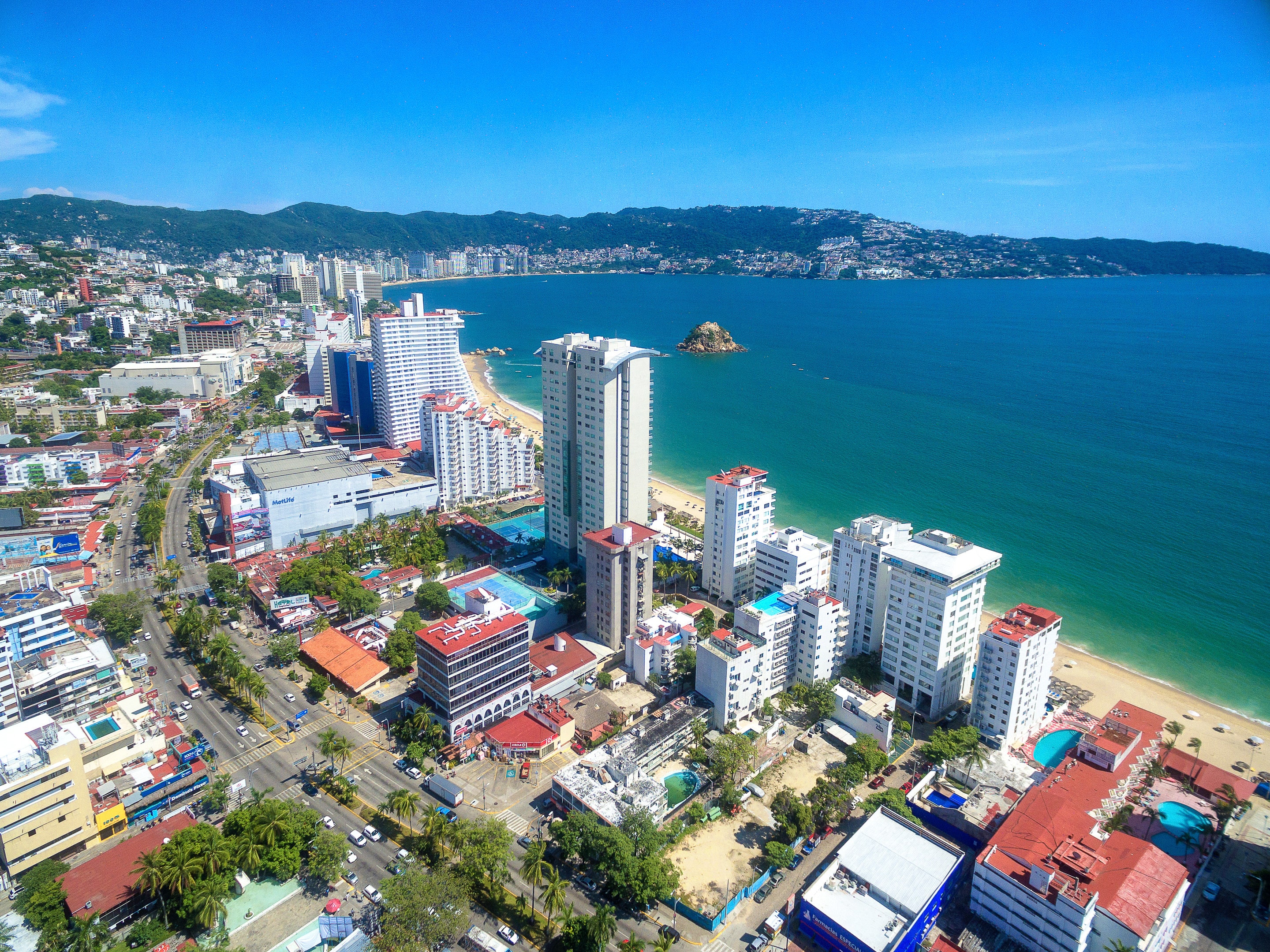 city and beach in Acapulco, Mexico