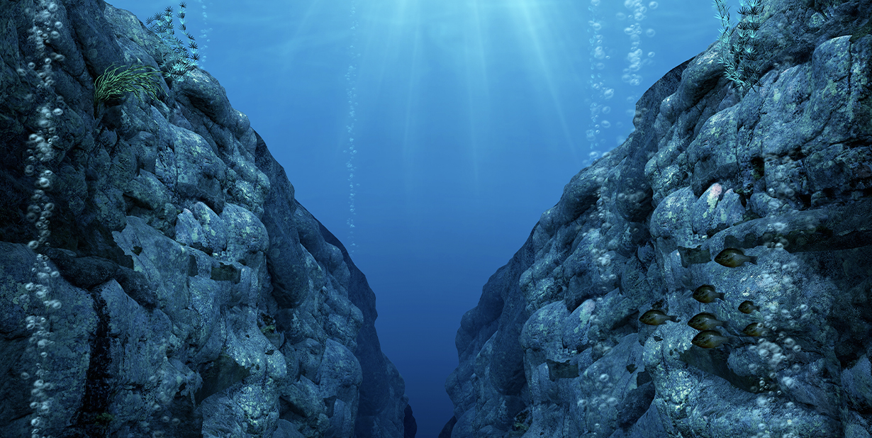 Deep ocean trench