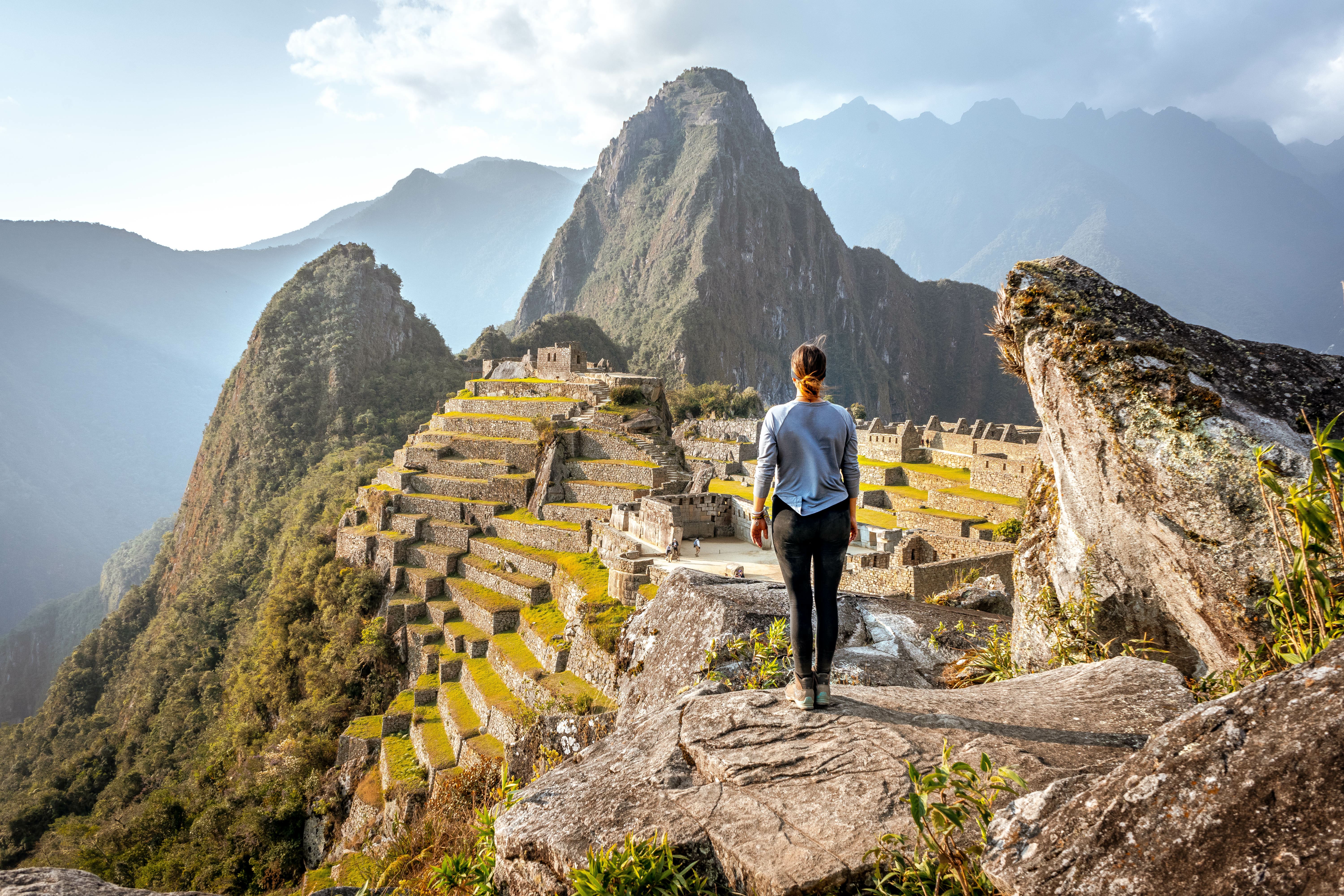 Tourist at Machu Picchu, Peru