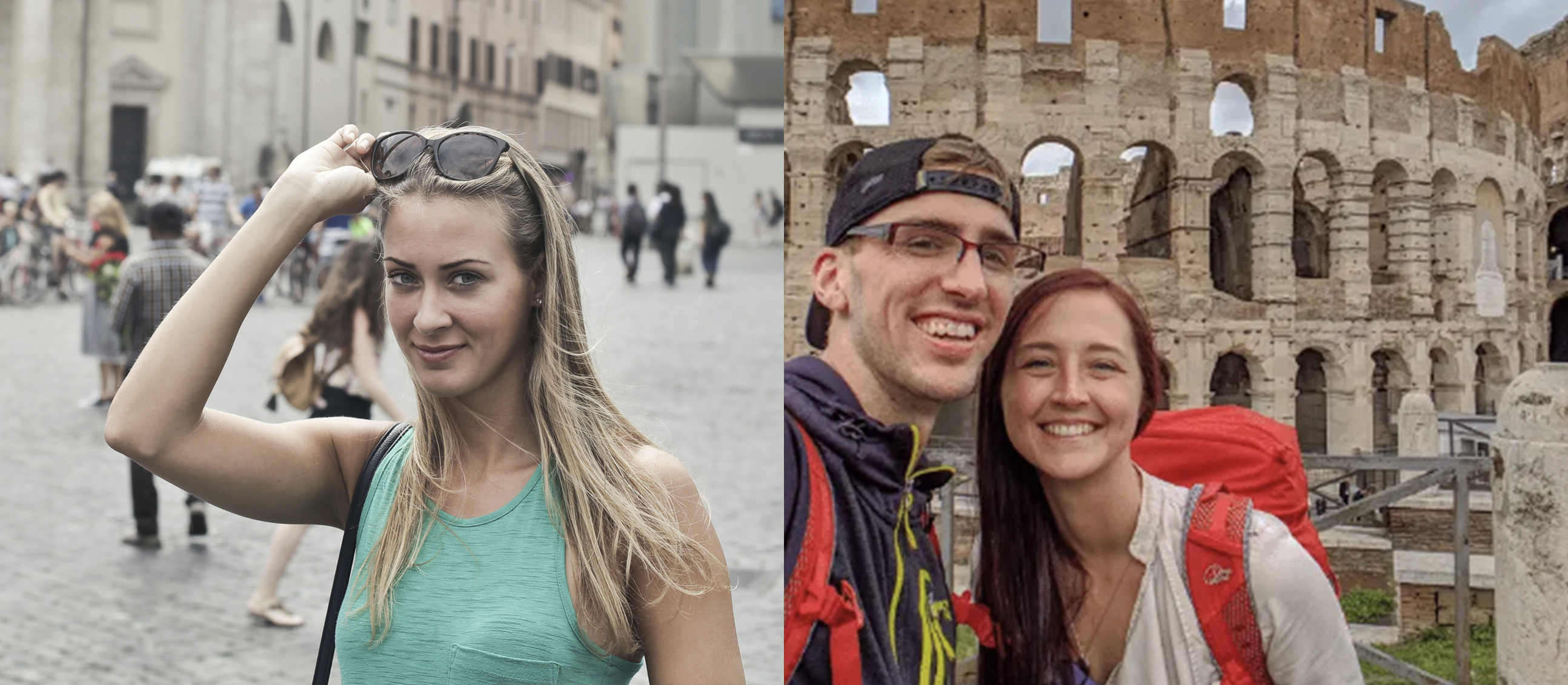 Tourists split image