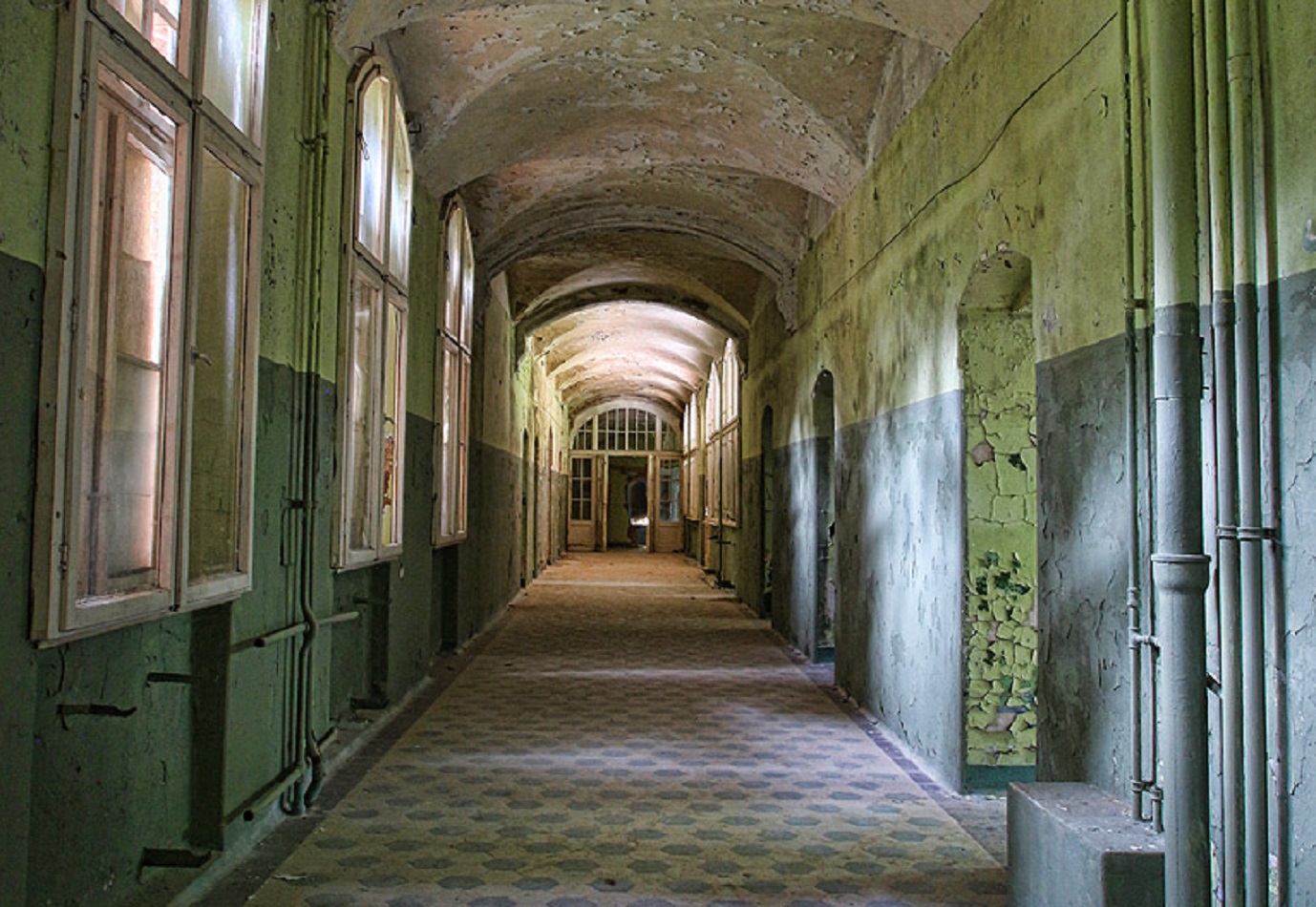 Abandoned In Berlin, Hallway In The Former Beelitz-Heilstätten Tuberculosis Sanatorium - 2013
