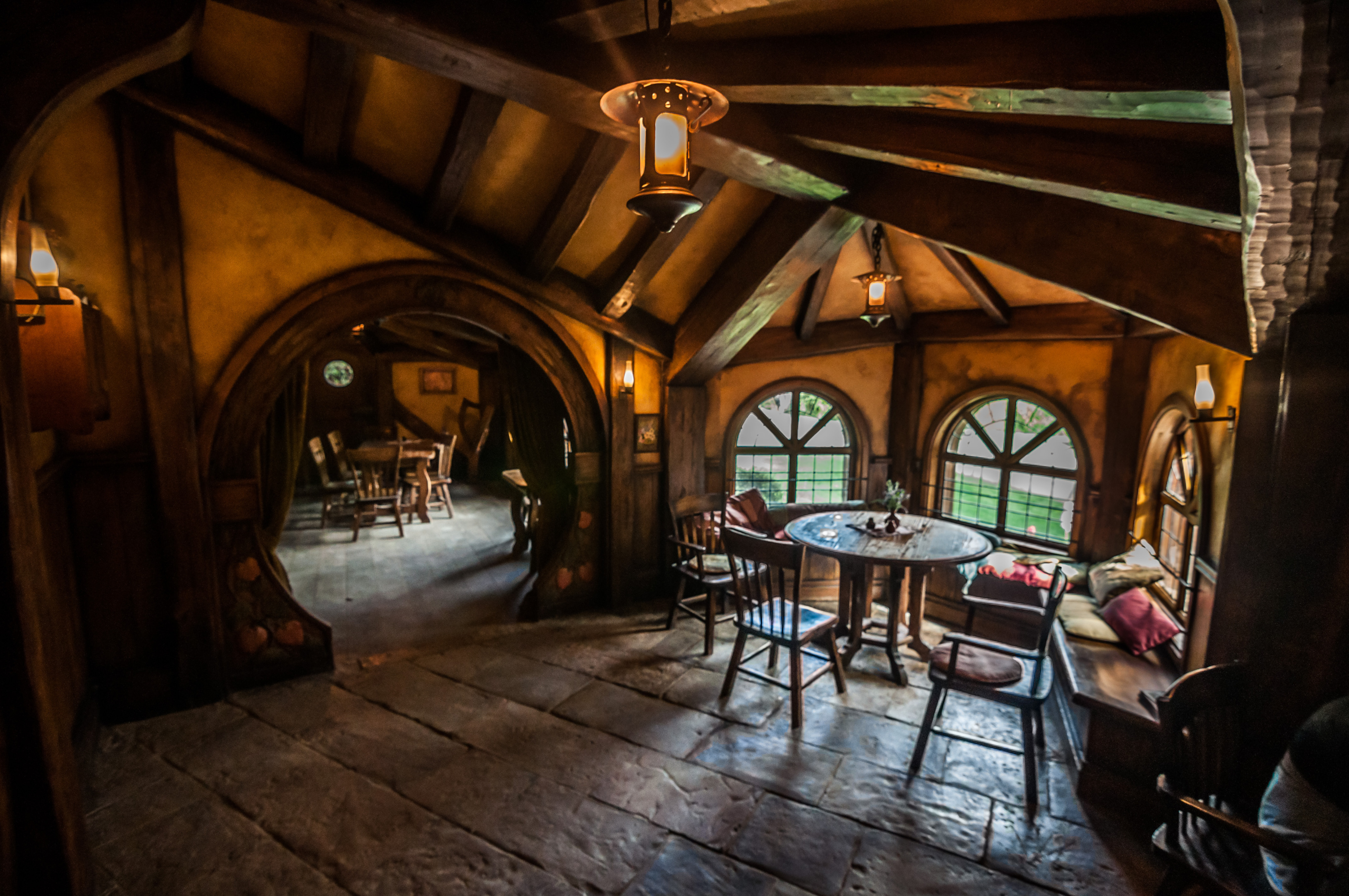 The dragon pub in movie set from Lord of the rings, Hobbit movies - 2018