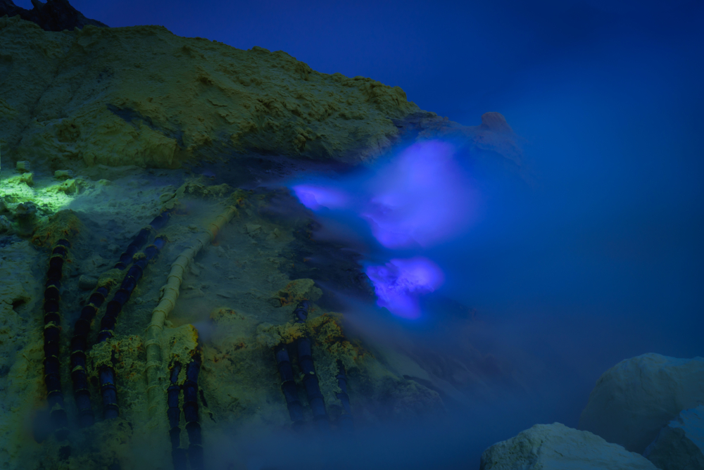 Blue Flame at Kawah Ijen volcano