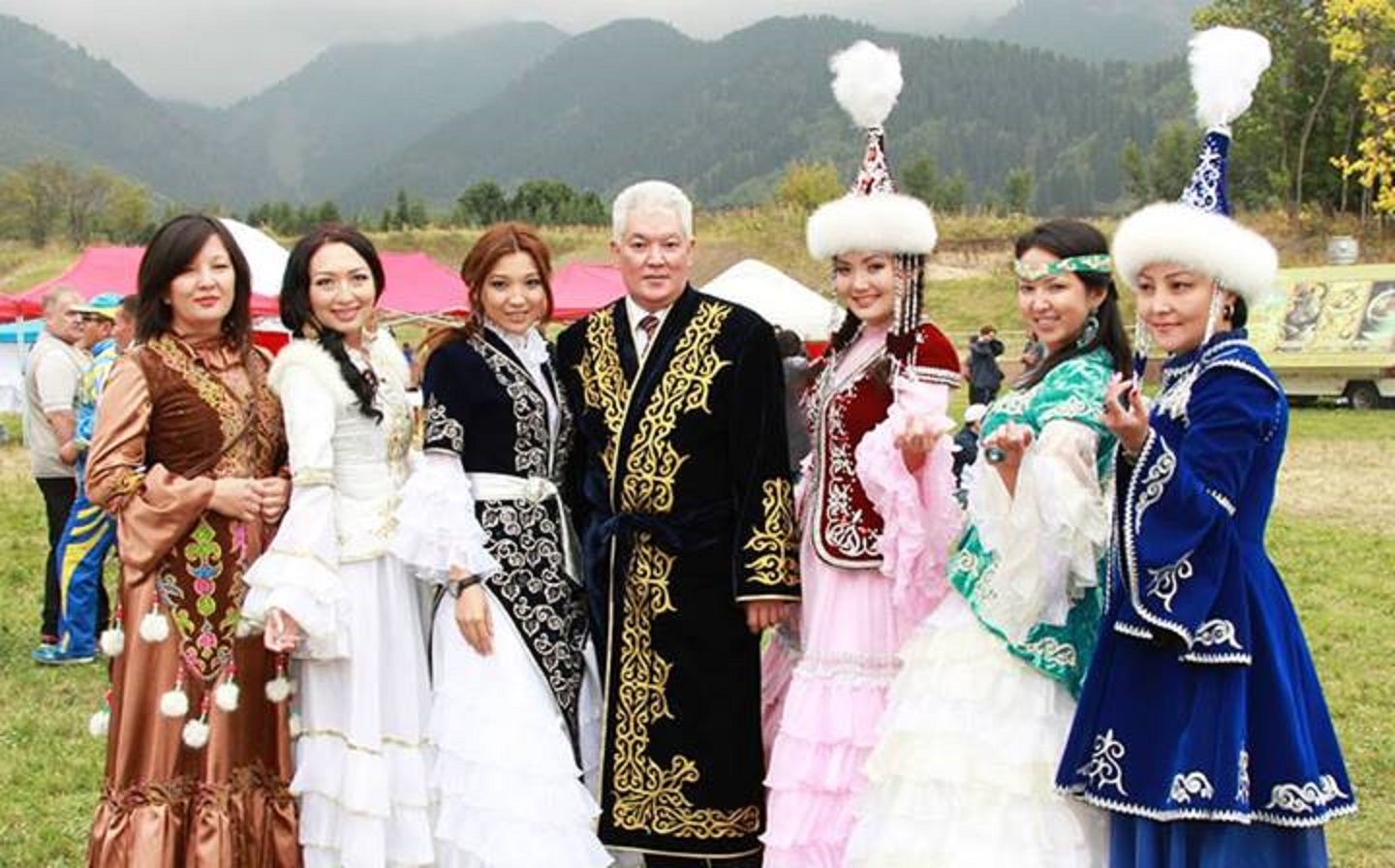 People in Kazakh national clothes - 2013