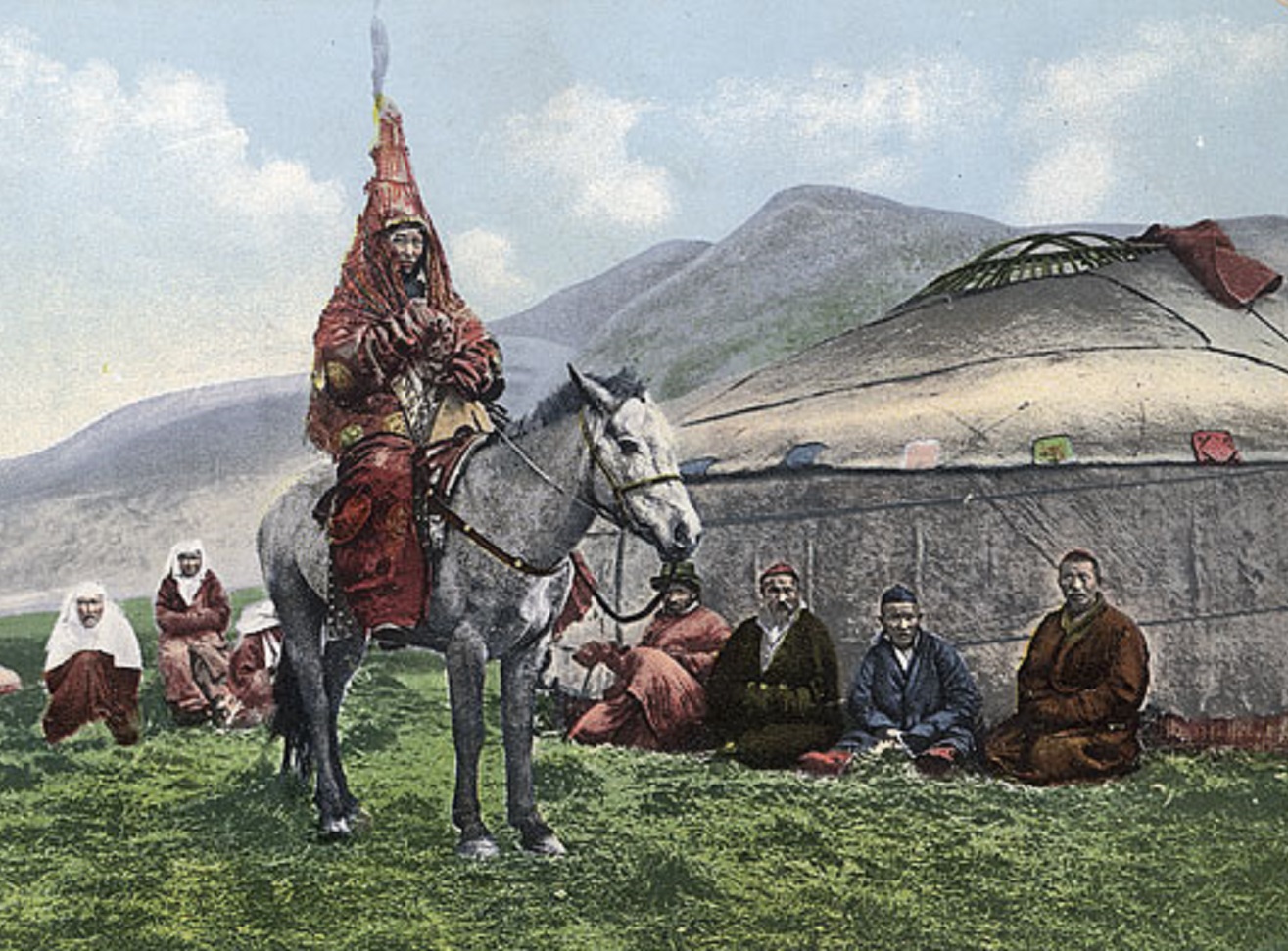 Kazakh woman on horse - 1913
