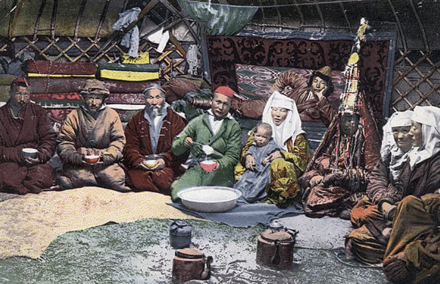 Inside a Kazakh yurt, Russian Empire - 1800/1917