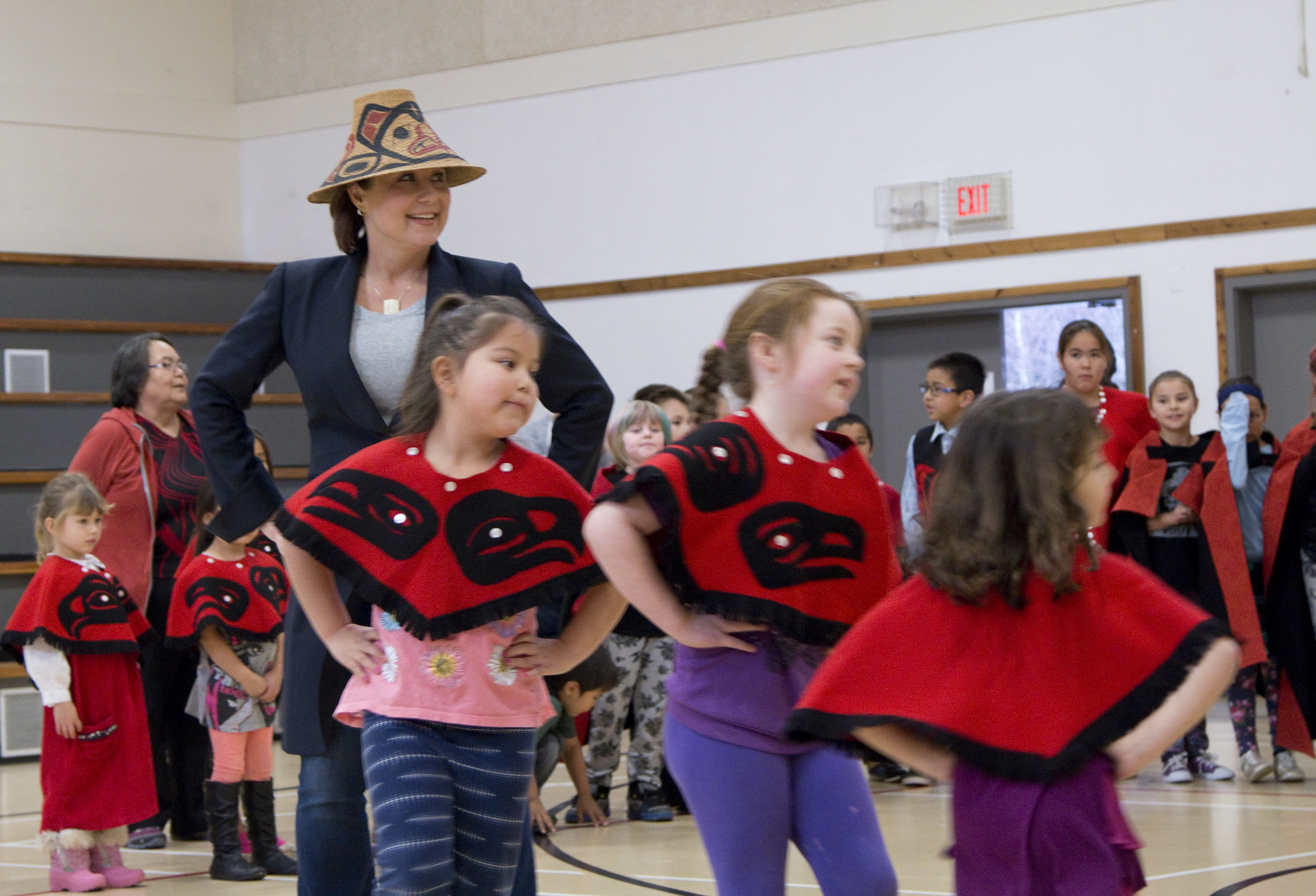 Haida Gwaii kids dancing at school - 2015