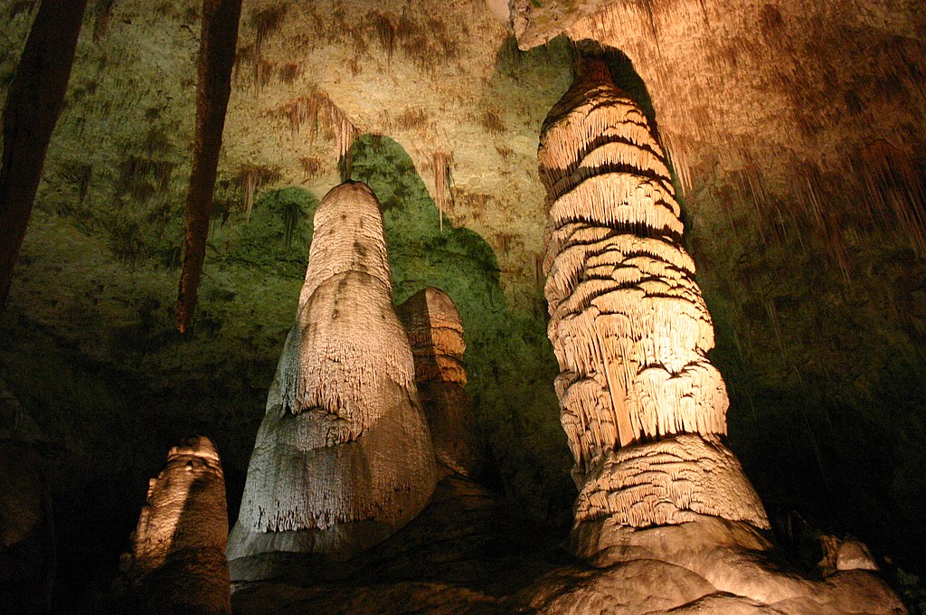 Giant Stalagmites In Carlsbad Big Room