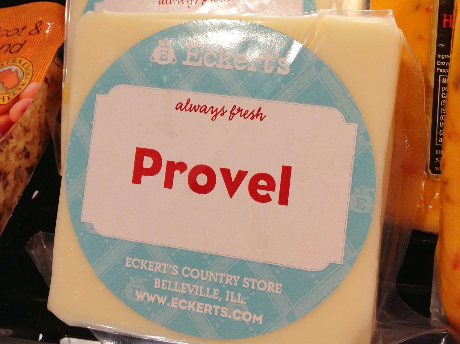 Close-up Photo of packed Provel cheese