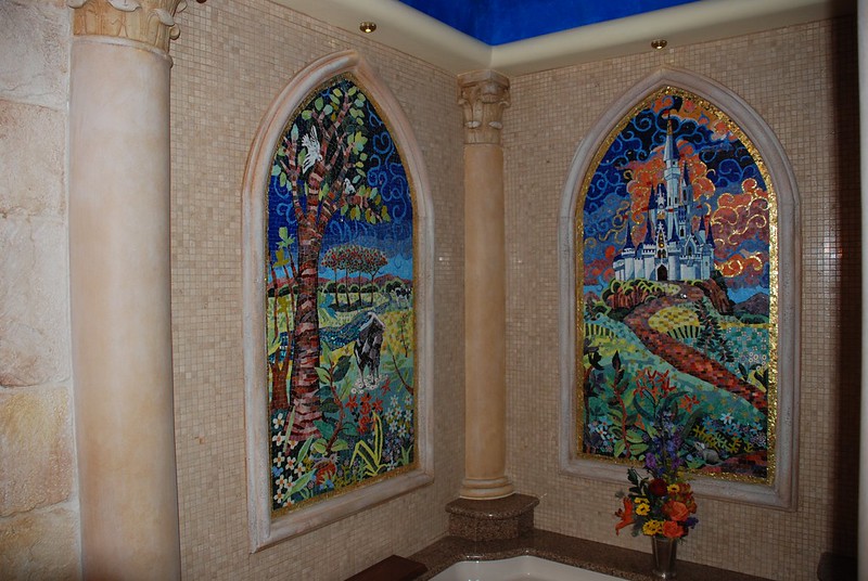 Mosaic on the bathroom wall