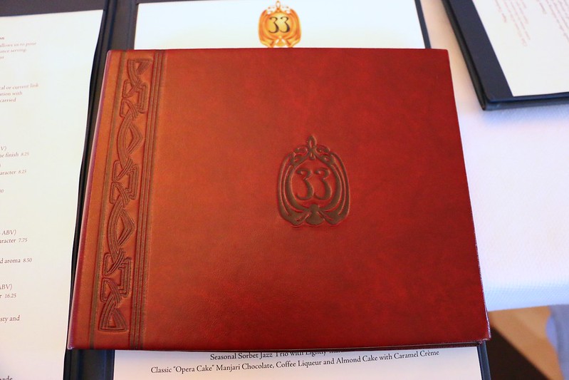 The menu at the Club 33