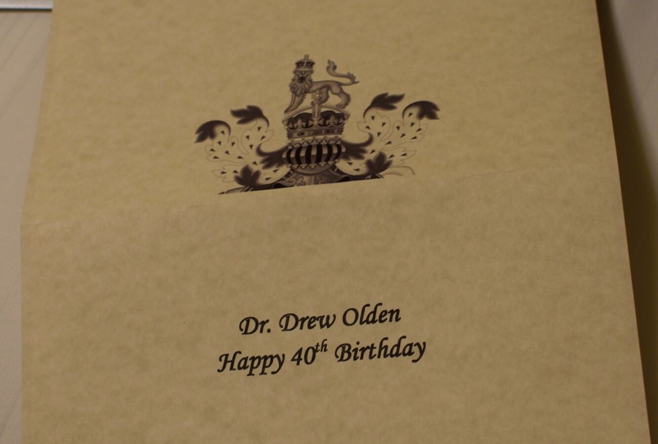 Celebratory menu at Victoria & Albert's Restaurant