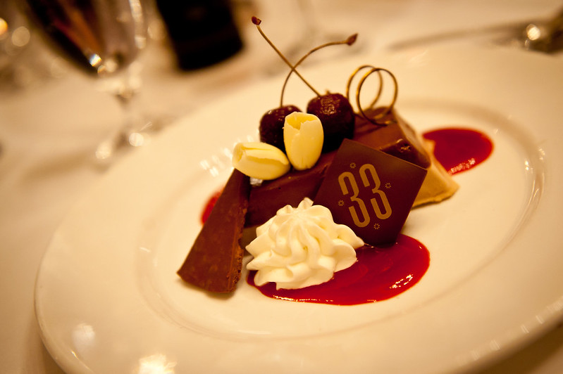 Dessert in a white plate