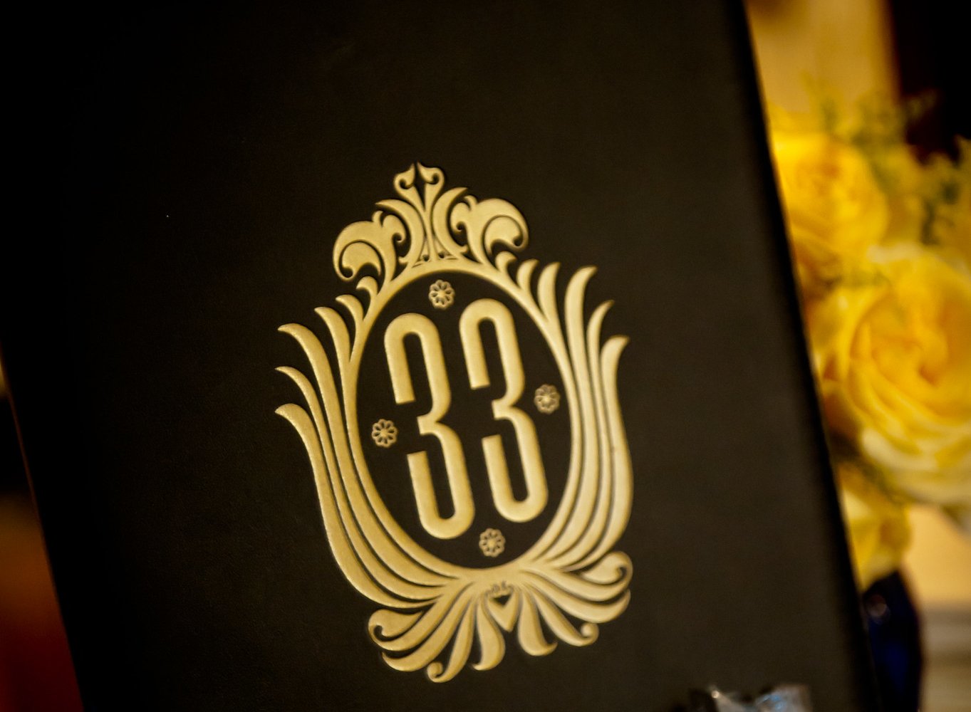 Black menu at the Club 33