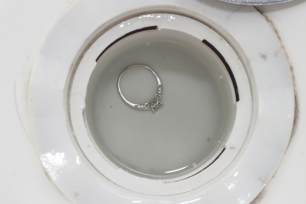 Diamond ring in the sink