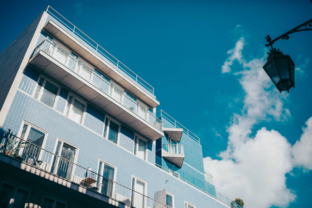 Vintage blue building
