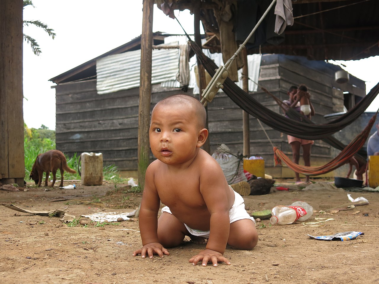 Nukak baby - nomadic indigenous tribe