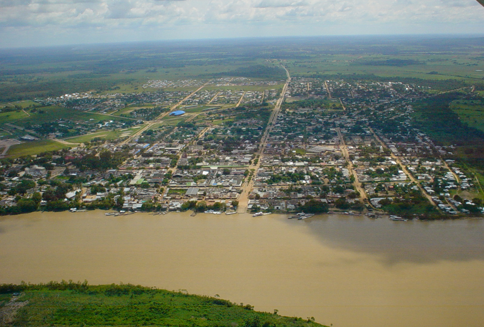 Aerial photo of the city of San José del Guaviare