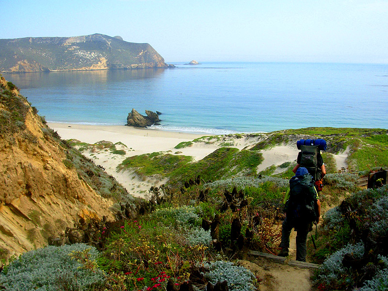 Hiking down on San Miguel Island, Channel Islands, California.